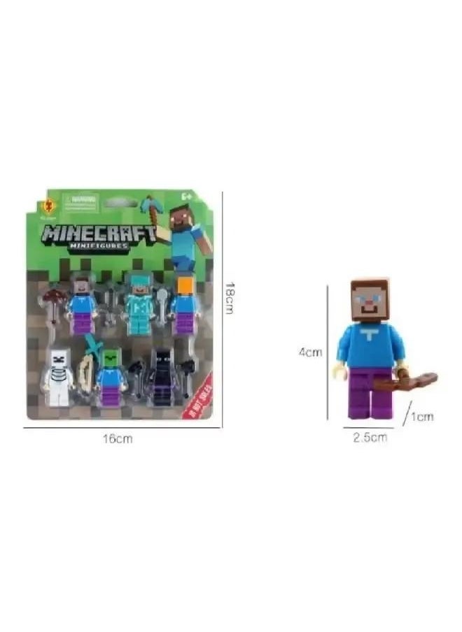 6-Pieces JMD Minecraft Mini Action Figure Toys Set With  s 18cm