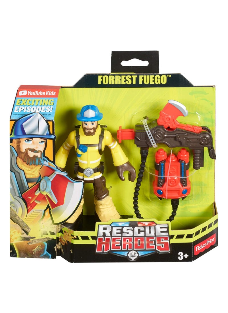 Rescue Heroes Forrest Fuego, 6-Inch Figure with Accessories