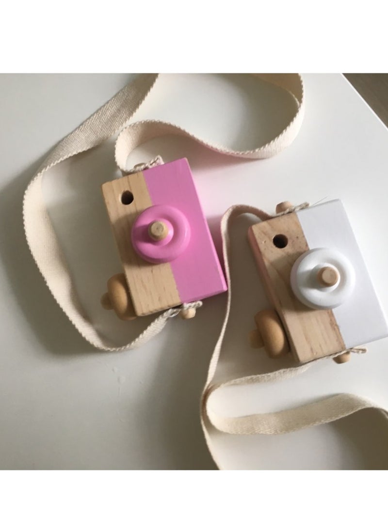 Wooden Mini Camera Toy, Lightweight Reliable Children Wooden Camera, Safe And Durable Cute Nordic Hanging Toy Camera, Hand Made Toy For Baby Toddlers Children, (1pc, Purple)