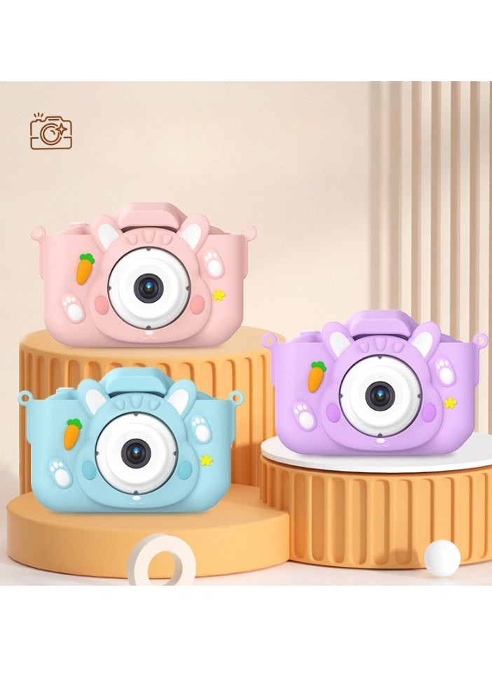 Children's Camera Toy, 1080p Shockproof Children Video Camera, Anti-fall Portable Camera Toy, Multiple Functions Digital Camera,(Little Frog Green Dual Lens + 32G Full Capacity Card + Card Reader)