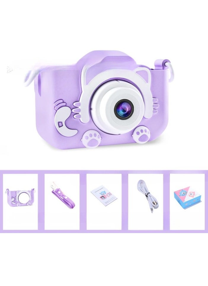 Kids Camera, HD 1080p Shockproof Children Video Camera, Portable Mini  Dual Camera Toy, Multiple Functions Digital Camera For Girls Boys, (X5s High Definition Dual Camera Purple Cat)