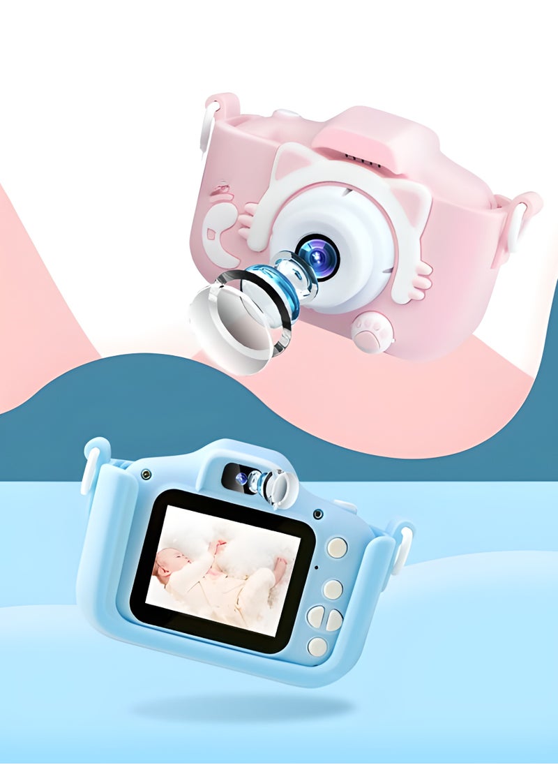 Kids Camera, HD 1080p Shockproof Children Video Camera, Portable Mini  Dual Camera Toy, Multiple Functions Digital Camera For Girls Boys, (X5s High Definition Dual Camera Purple Cat)