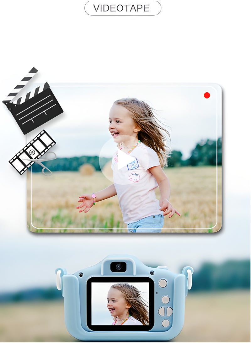 Kids Camera, Hd 1080p Shockproof Children Video Camera, Portable Mini  Dual Camera Toy, Multiple Functions Digital Camera , (X5s Hd Dual Camera Dolphin Pink Plus 32g Card Plus Card Reader)