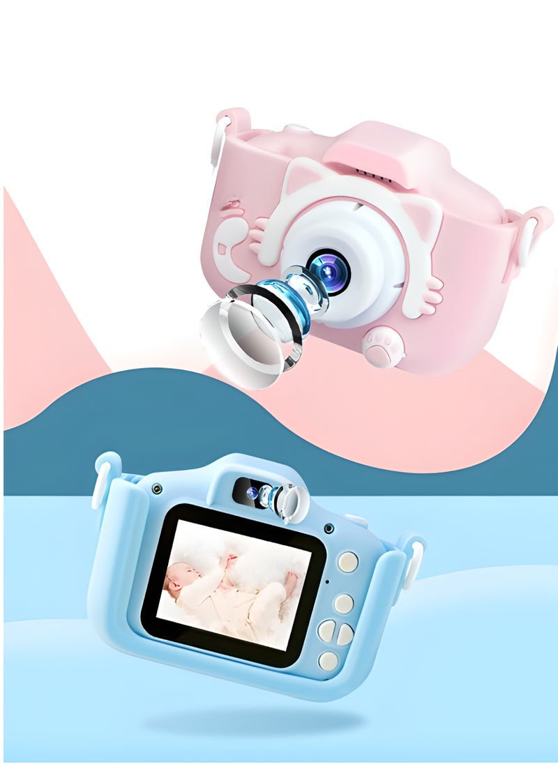 Kids Camera, Hd 1080p Shockproof Children Video Camera, Portable Mini  Dual Camera Toy, Multiple Functions Digital Camera , (X5s Hd Dual Camera Dolphin Pink Plus 32g Card Plus Card Reader)