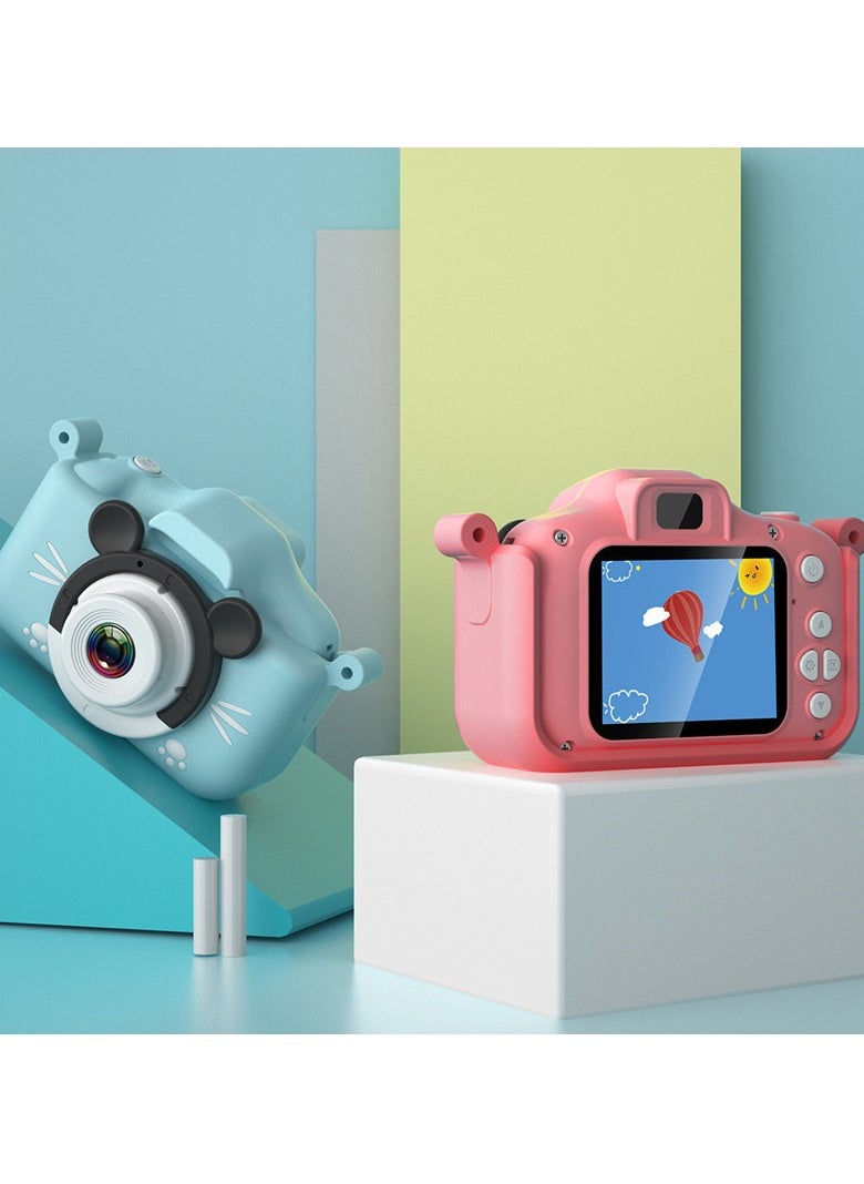 Children's Camera Toy, HD 1080p Shockproof Children Video Camera, Anti-fall Portable Camera Toy, Multiple Functions Digital Camera For Girls Boys,(Pink-Exclusive Beast-HD Dual Lens (No Memory Card))