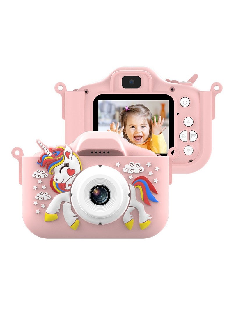 Children's Camera Toy, HD 1080p Shockproof Children Video Camera, Anti-fall Portable Camera Toy, Multiple Functions Digital Camera For Girls Boys,(Pink-Exclusive Beast-HD Dual Lens (No Memory Card))