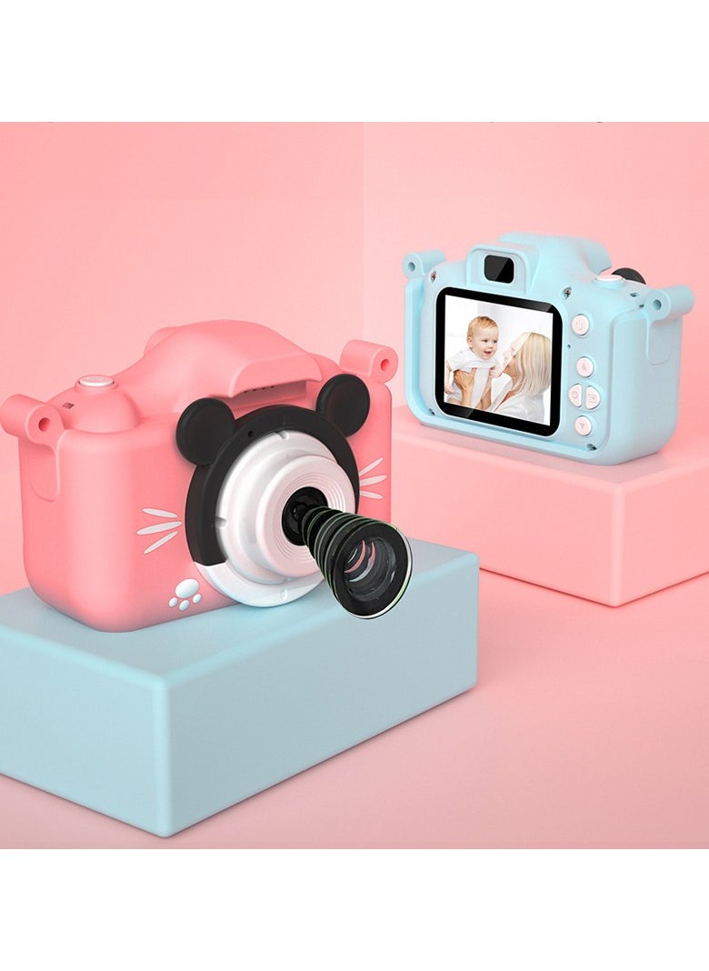 Children's Camera Toy, HD 1080p Shockproof Children Video Camera, Anti-fall Portable Camera Toy, Multiple Functions Digital Camera For Girls Boys,(Pink-Exclusive Beast-HD Dual Lens (No Memory Card))