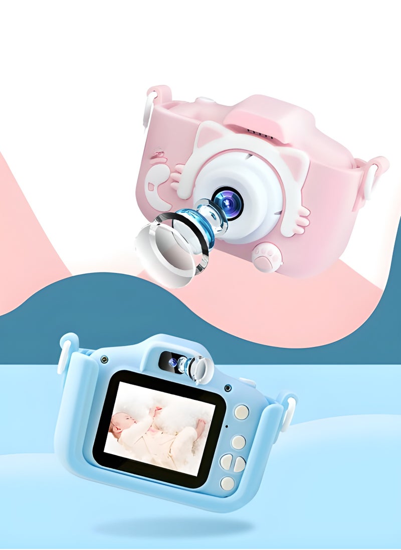 Kids Camera, HD 1080p Shockproof Children Video Camera, Portable Mini  Dual Camera Toy, Multiple Functions Digital Camera For Girls Boys, (X6s Mickey Dual Camera Pink)