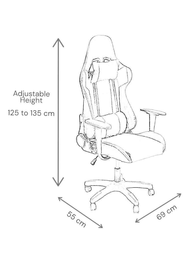 SBF Ergonomic High Back PU Leather Office Chair | Reclining Backrest up to 180° | Gaming Chair with Adjustable Height, Headrest, and Lumbar Support, Red Black