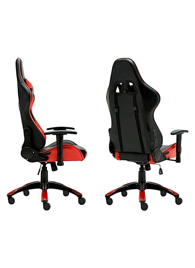 SBF Ergonomic High Back PU Leather Office Chair | Reclining Backrest up to 180° | Gaming Chair with Adjustable Height, Headrest, and Lumbar Support, Red Black