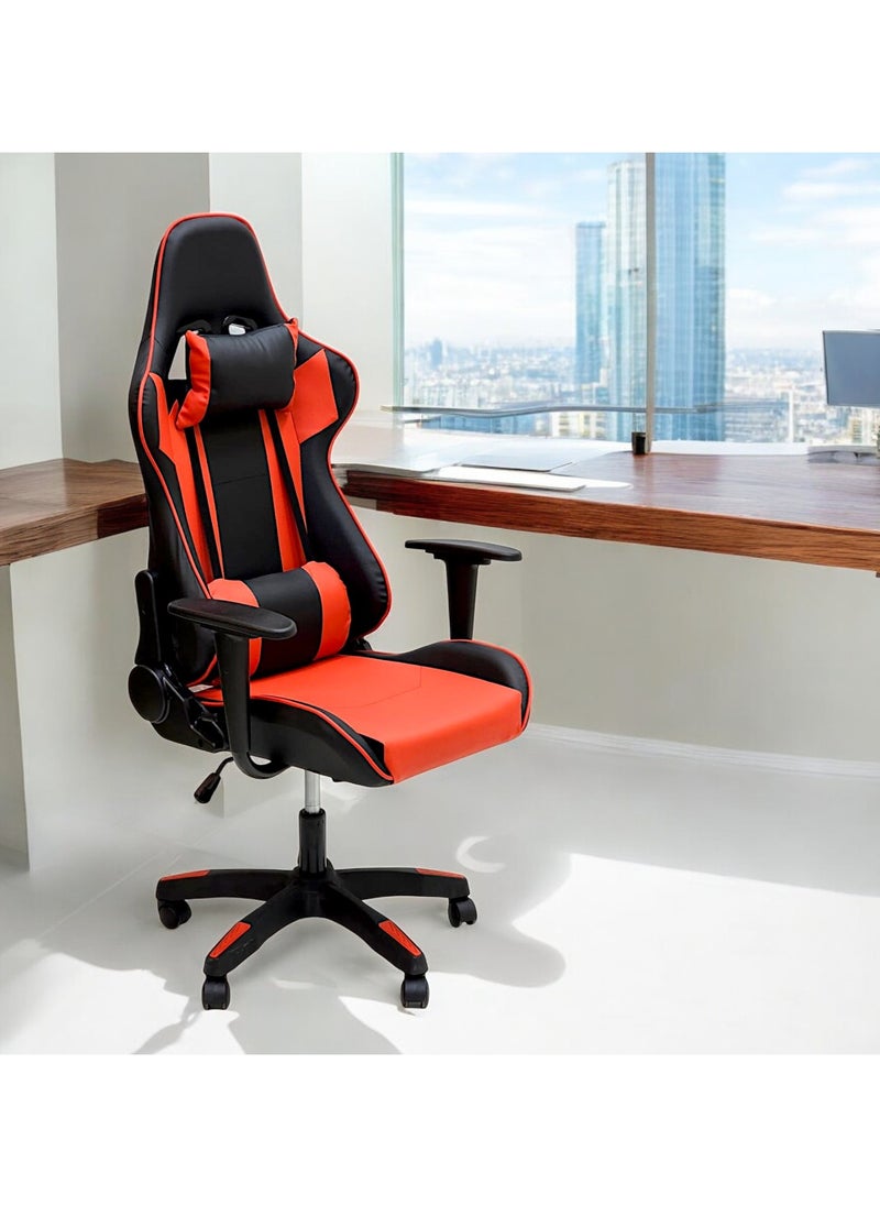 SBF Ergonomic High Back PU Leather Office Chair | Reclining Backrest up to 180° | Gaming Chair with Adjustable Height, Headrest, and Lumbar Support, Red Black