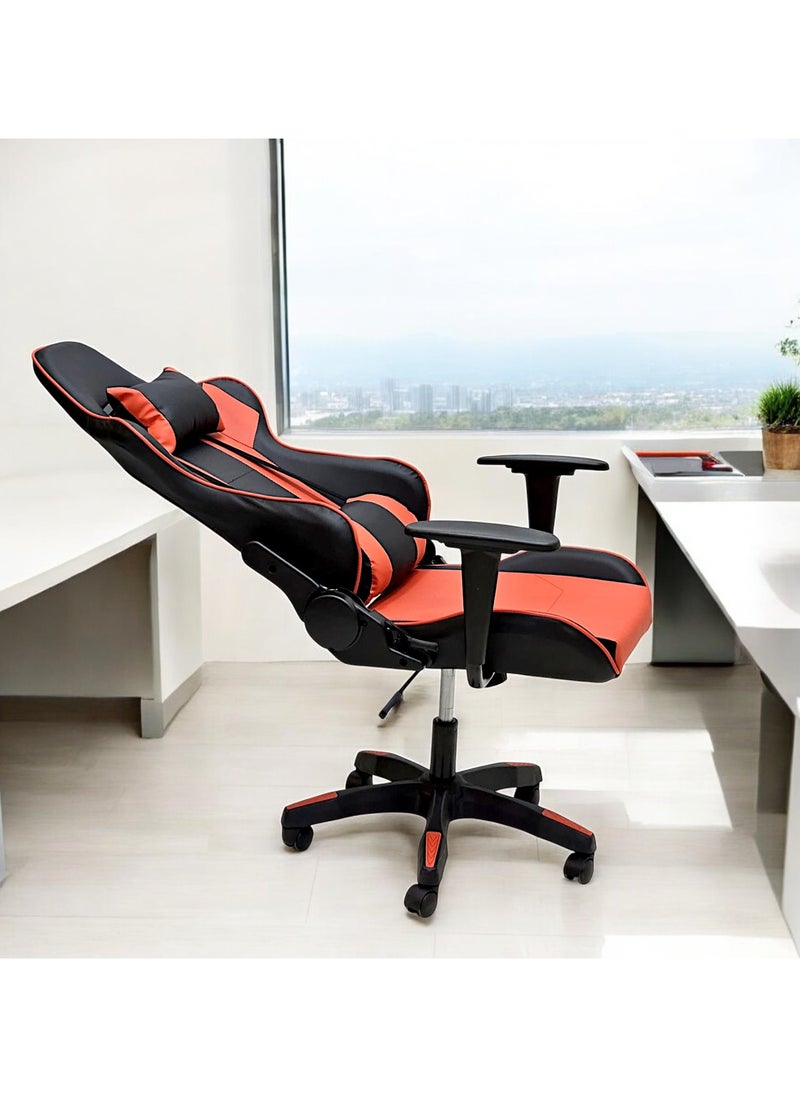 SBF Ergonomic High Back PU Leather Office Chair | Reclining Backrest up to 180° | Gaming Chair with Adjustable Height, Headrest, and Lumbar Support, Red Black