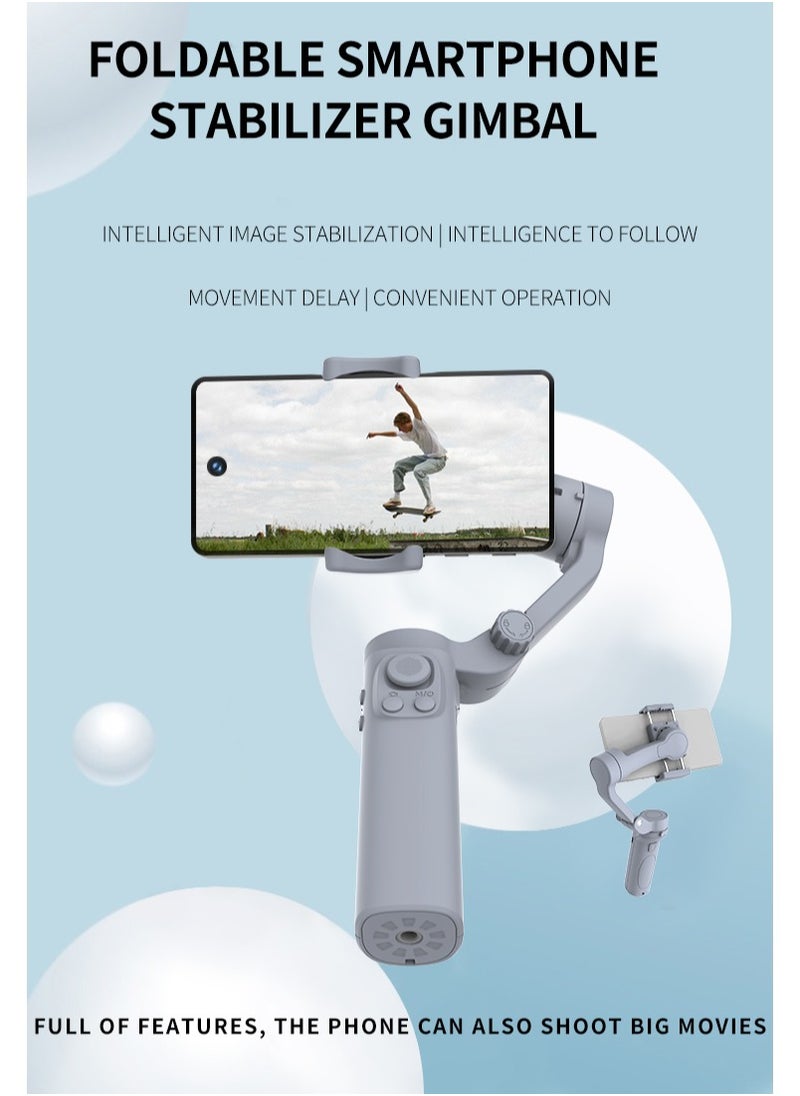 L7CPro Plus 3-axis Foldable Handheld 360⁰ Rotate AI Facial Intelligent Tracking Smartphone Stabilizer Gimbal With Sensor Fill Light & Stand