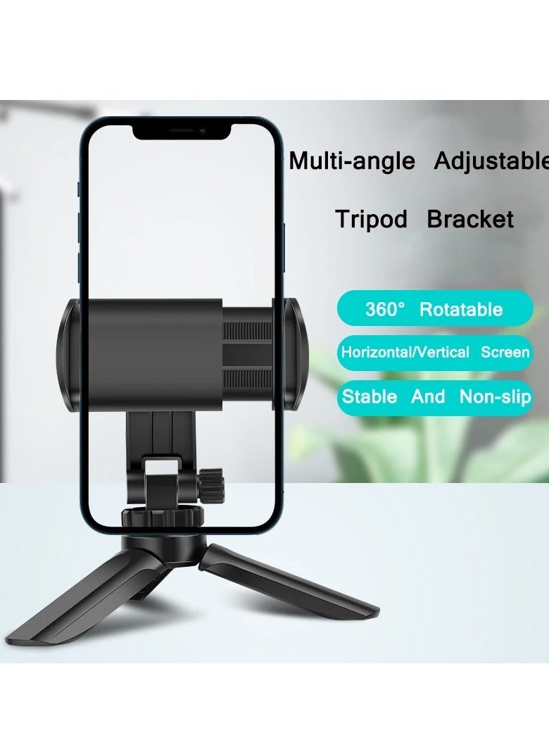 Mini Tripod, Multi Angle Adjustment Smartphone Camera Stabilizer, Lightweight Easy To Carry Mobile Holder, Portable Tripod For Live Streaming For Vlogging, (1pc, Black)