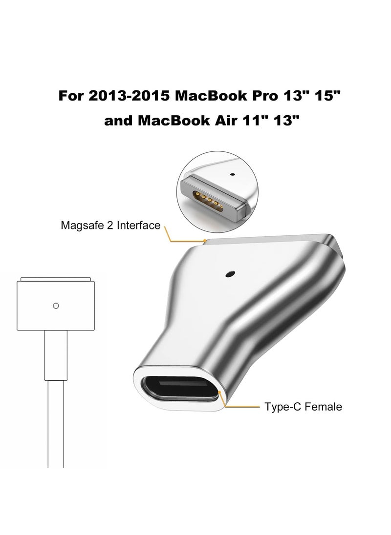 USB C to Magnetic T-Tip Adapter, Type-C to Magnetic 2 T-Head PD 100W Power Fast Charging Converter for 2013-2015 MacBook Pro Air