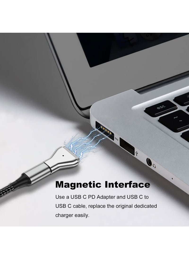 USB C to Magnetic T-Tip Adapter, Type-C to Magnetic 2 T-Head PD 100W Power Fast Charging Converter for 2013-2015 MacBook Pro Air