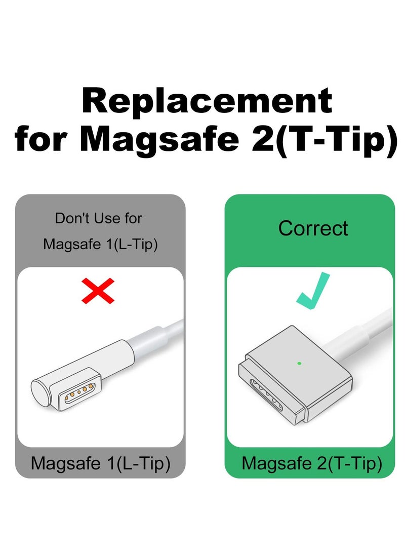 USB C to Magnetic T-Tip Adapter, Type-C to Magnetic 2 T-Head PD 100W Power Fast Charging Converter for 2013-2015 MacBook Pro Air