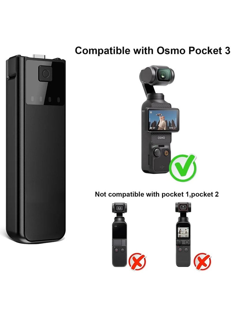 Battery Handle Grip for DJI Osmo Pocket 3 Portable Power Handle Power Bank Built-in 4500mAh Battery Mobile Charger with 1/4 Thread Port for DJI OSMO Pocket 3 Gimbal Camera Accessories