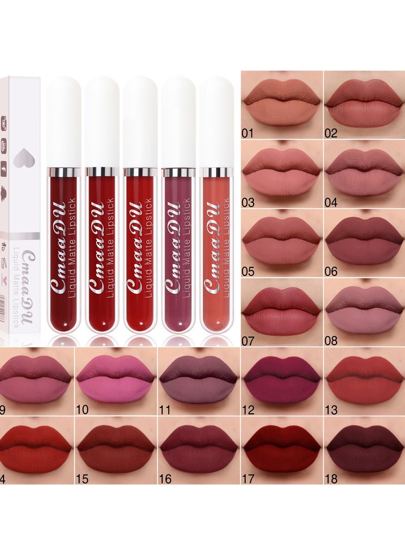 1pc Liquid Lipstick Lip Gloss, Waterproof Nude Lipstick, Non Fade Long Lasting Color Matte, Natural Formula Hydrating Lip Liner Pens for Multiple Occasions, (Color Matte Lip Gloss_02)