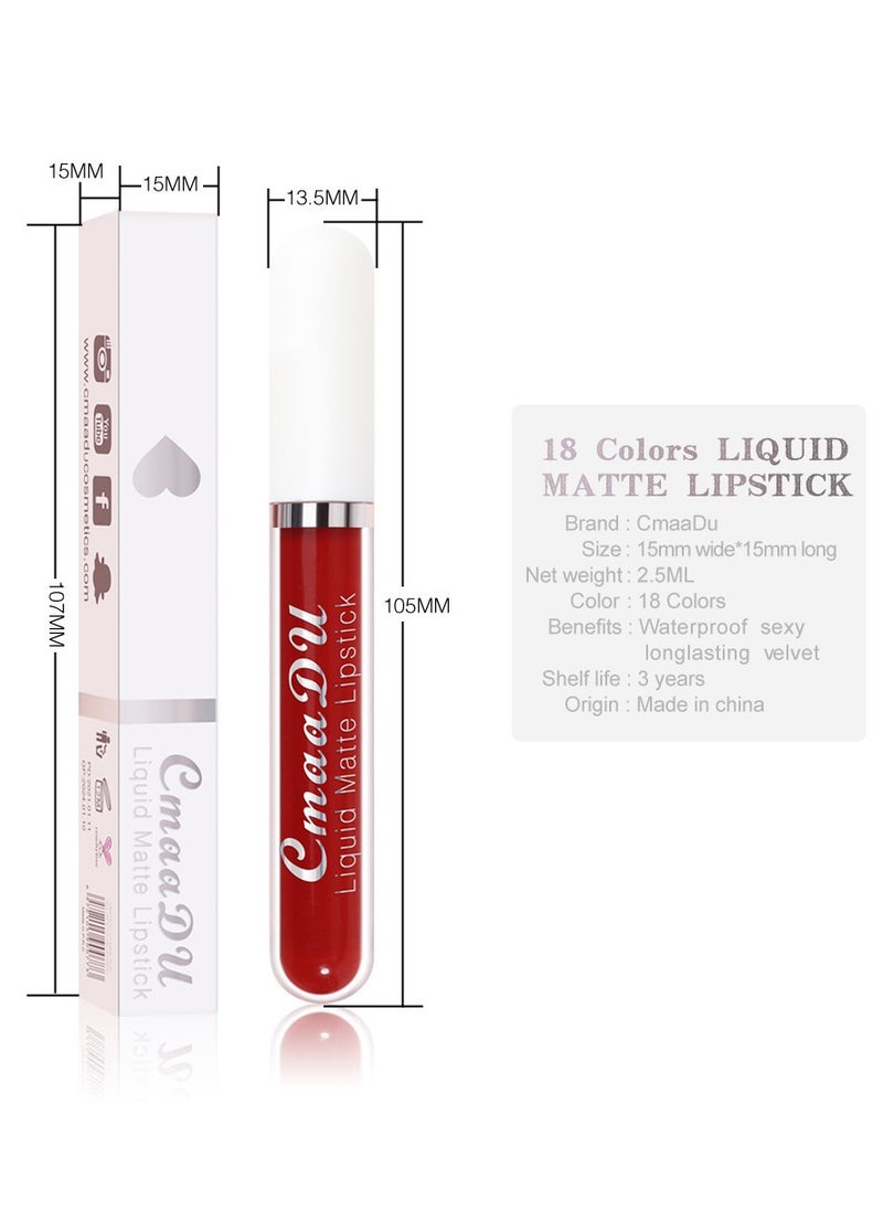 1pc Liquid Lipstick Lip Gloss, Waterproof Nude Lipstick, Non Fade Long Lasting Color Matte, Natural Formula Hydrating Lip Liner Pens for Multiple Occasions, (Color Matte Lip Gloss_11)