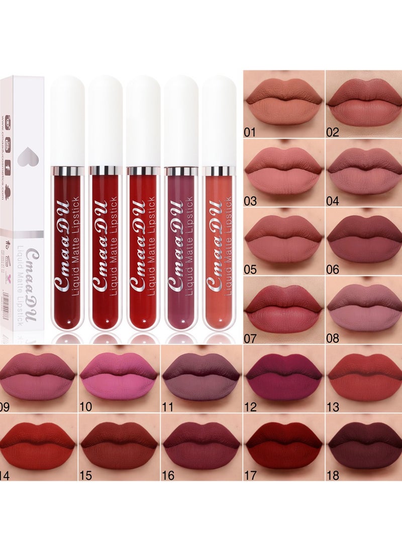 1pc Liquid Lipstick Lip Gloss, Waterproof Nude Lipstick, Non Fade Long Lasting Color Matte, Natural Formula Hydrating Lip Liner Pens for Multiple Occasions, (Color Matte Lip Gloss_05)