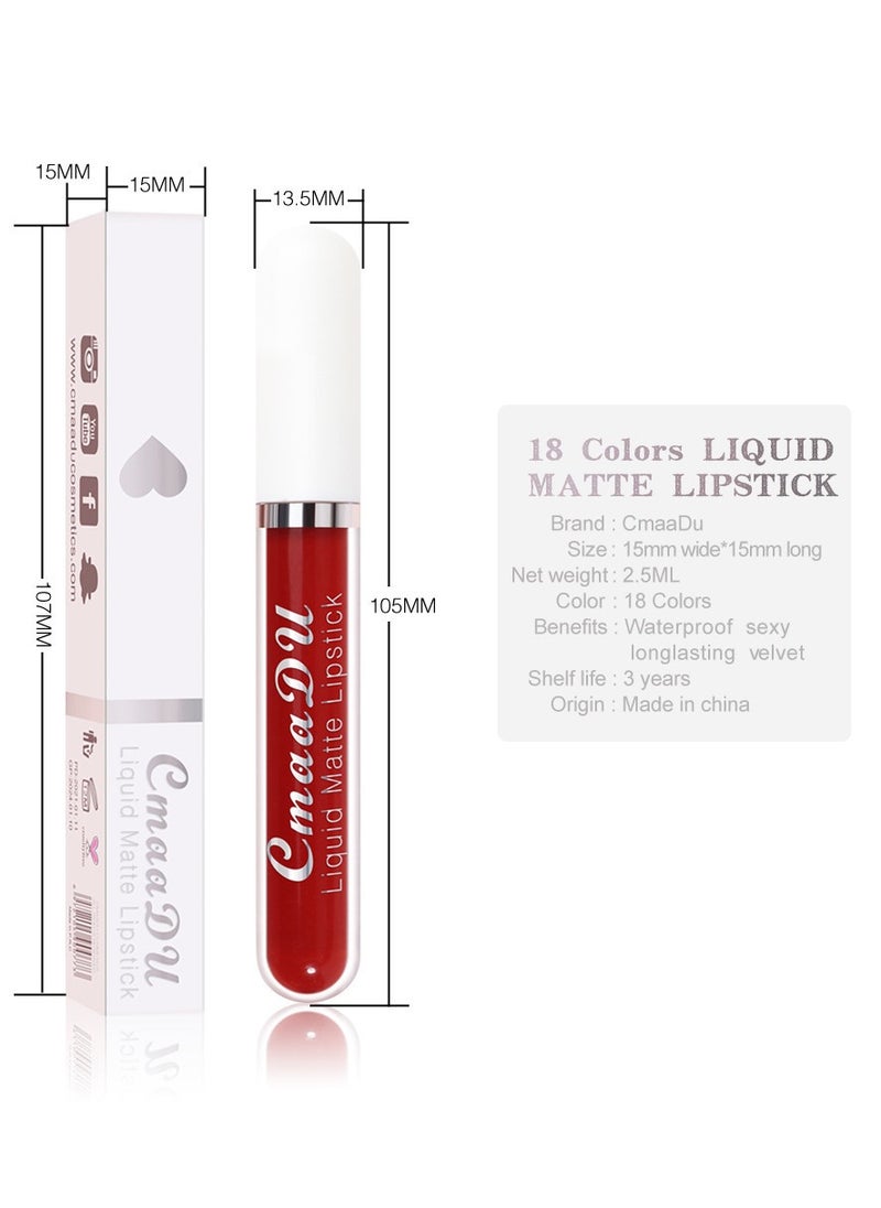 1pc Liquid Lipstick Lip Gloss, Waterproof Nude Lipstick, Non Fade Long Lasting Color Matte, Natural Formula Hydrating Lip Liner Pens for Multiple Occasions, (Color Matte Lip Gloss_05)