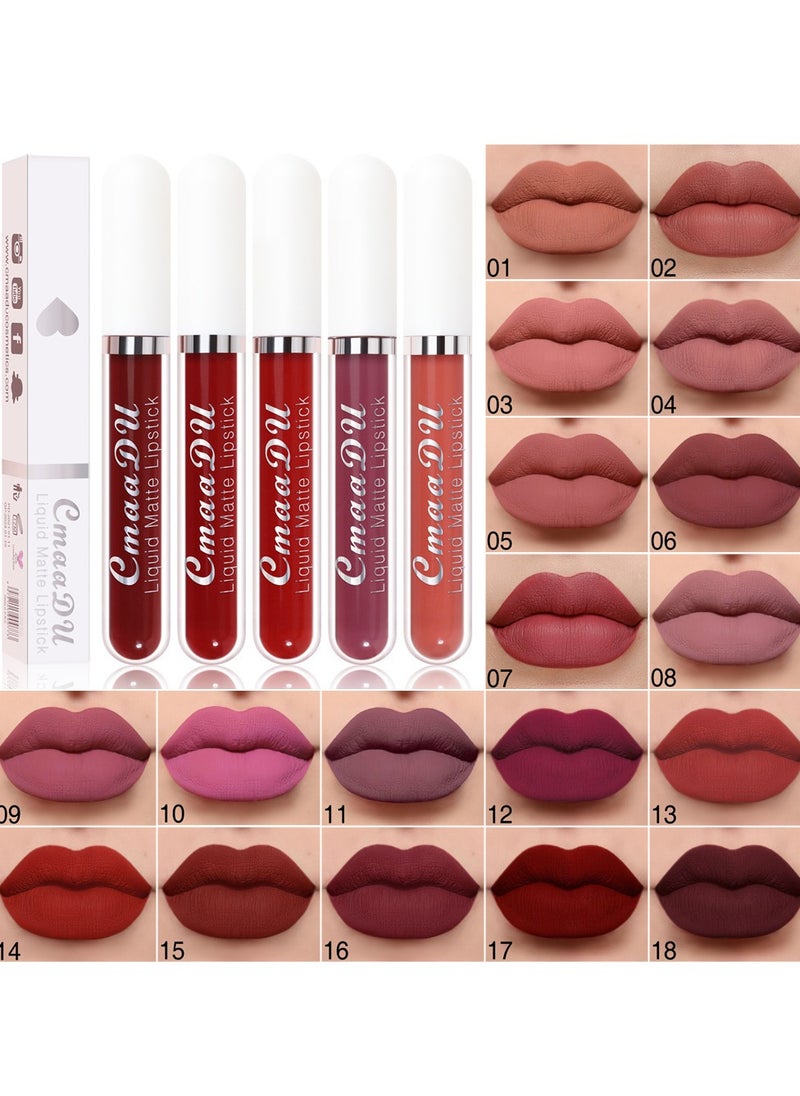1pc Liquid Lipstick Lip Gloss, Waterproof Nude Lipstick, Non Fade Long Lasting Color Matte, Natural Formula Hydrating Lip Liner Pens for Multiple Occasions, (Color Matte Lip Gloss_17)