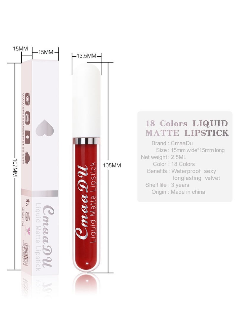 1pc Liquid Lipstick Lip Gloss, Waterproof Nude Lipstick, Non Fade Long Lasting Color Matte, Natural Formula Hydrating Lip Liner Pens for Multiple Occasions, (Color Matte Lip Gloss_15)