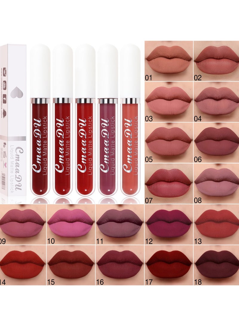 1pc Liquid Lipstick Lip Gloss, Waterproof Nude Lipstick, Non Fade Long Lasting Color Matte, Natural Formula Hydrating Lip Liner Pens for Multiple Occasions, (Color Matte Lip Gloss_10)