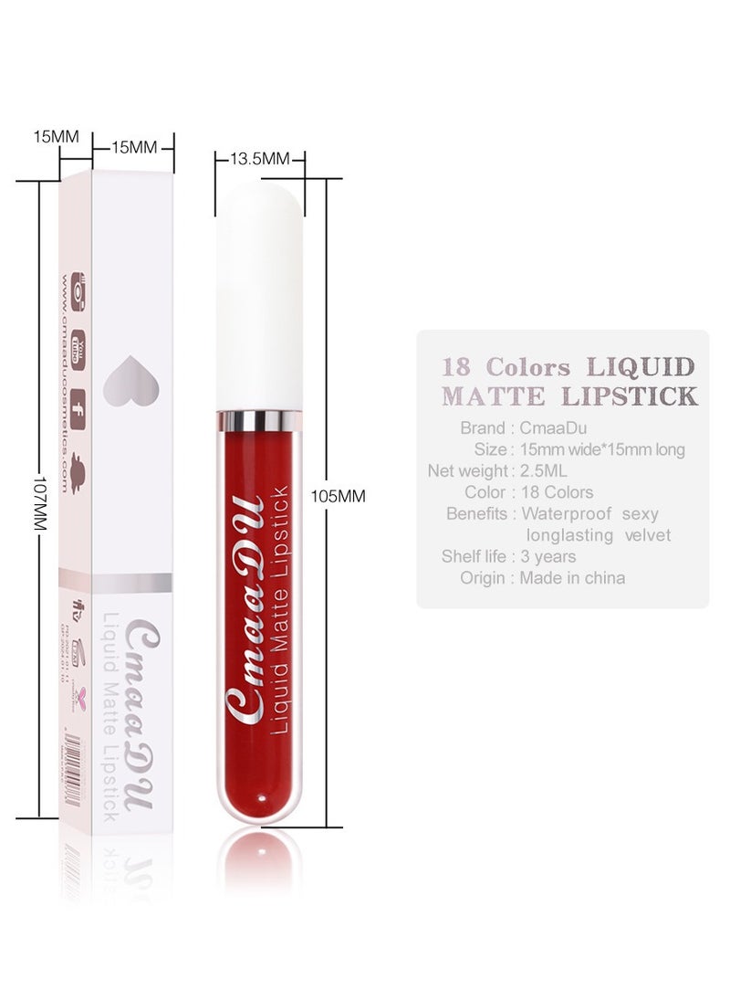 1pc Liquid Lipstick Lip Gloss, Waterproof Nude Lipstick, Non Fade Long Lasting Color Matte, Natural Formula Hydrating Lip Liner Pens for Multiple Occasions, (Color Matte Lip Gloss_06)