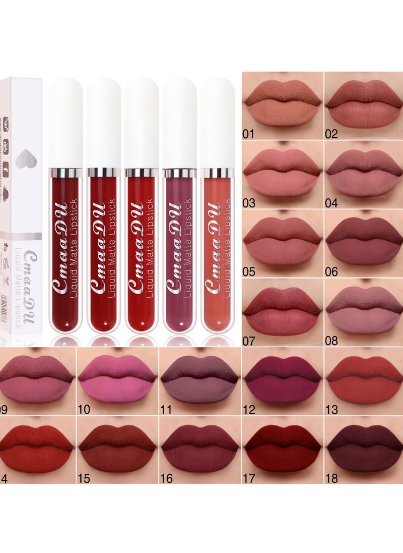 1pc Liquid Lipstick Lip Gloss, Waterproof Nude Lipstick, Non Fade Long Lasting Color Matte, Natural Formula Hydrating Lip Liner Pens for Multiple Occasions, (Color Matte Lip Gloss_01)