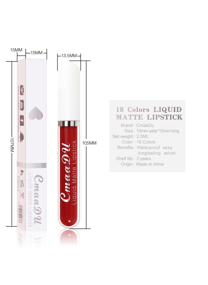 1pc Liquid Lipstick Lip Gloss, Waterproof Nude Lipstick, Non Fade Long Lasting Color Matte, Natural Formula Hydrating Lip Liner Pens for Multiple Occasions, (Color Matte Lip Gloss_01)