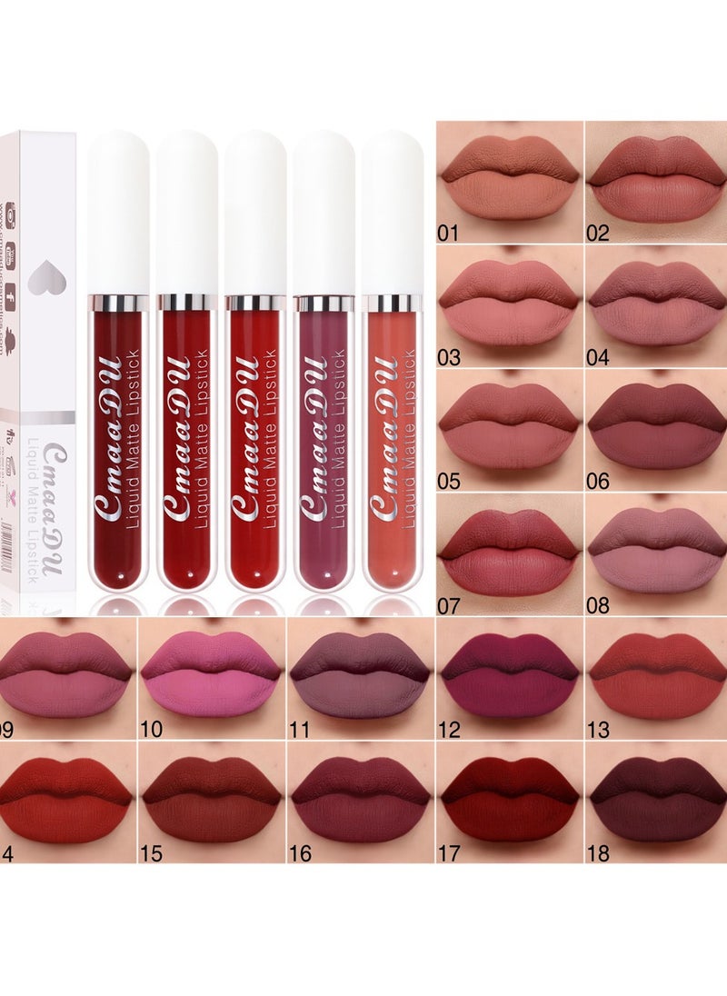 1pc Liquid Lipstick Lip Gloss, Waterproof Nude Lipstick, Non Fade Long Lasting Color Matte, Natural Formula Hydrating Lip Liner Pens for Multiple Occasions, (Color Matte Lip Gloss_13)