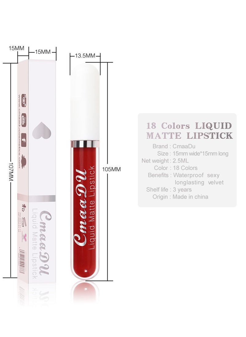 1pc Liquid Lipstick Lip Gloss, Waterproof Nude Lipstick, Non Fade Long Lasting Color Matte, Natural Formula Hydrating Lip Liner Pens for Multiple Occasions, (Color Matte Lip Gloss_08)