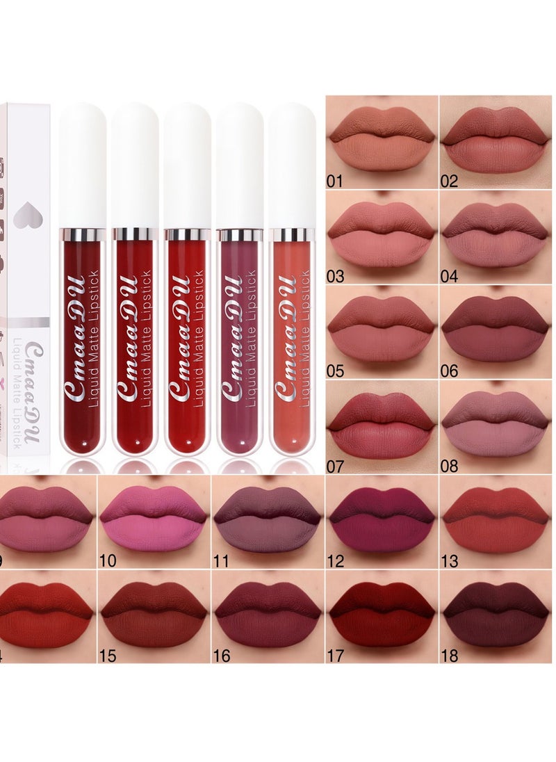 1pc Liquid Lipstick Lip Gloss, Waterproof Nude Lipstick, Non Fade Long Lasting Color Matte, Natural Formula Hydrating Lip Liner Pens for Multiple Occasions, (Color Matte Lip Gloss_03)