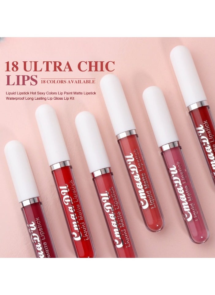 1pc Liquid Lipstick Lip Gloss, Waterproof Nude Lipstick, Non Fade Long Lasting Color Matte, Natural Formula Hydrating Lip Liner Pens for Multiple Occasions, (Color Matte Lip Gloss_03)