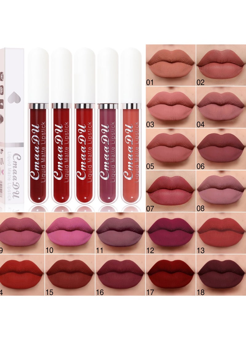 1pc Liquid Lipstick Lip Gloss, Waterproof Nude Lipstick, Non Fade Long Lasting Color Matte, Natural Formula Hydrating Lip Liner Pens for Multiple Occasions, (Color Matte Lip Gloss_16)