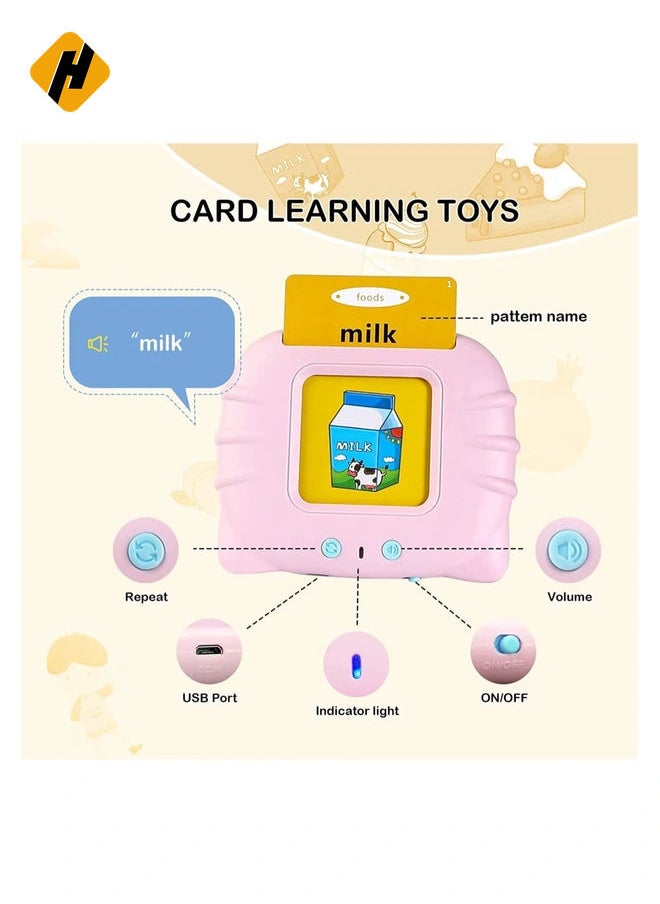 Flash Cards Learning Toys Electronic Educational Toddlers Talking Audible Flash Cards for 1 2 3 4 5 6 Years Old Boys Girls Listen and Learn, Preschool Toys