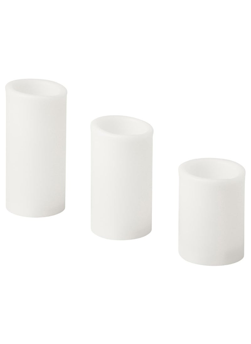 Led Block Candle Set Of 3 White/Indoor