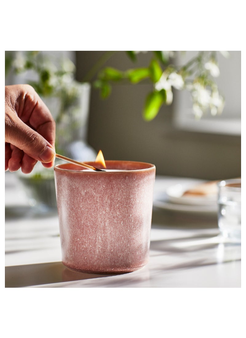 Scented Candle In Ceramic Jar Jasmine/Pink 50 Hr