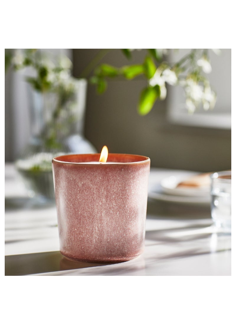 Scented Candle In Ceramic Jar Jasmine/Pink 50 Hr