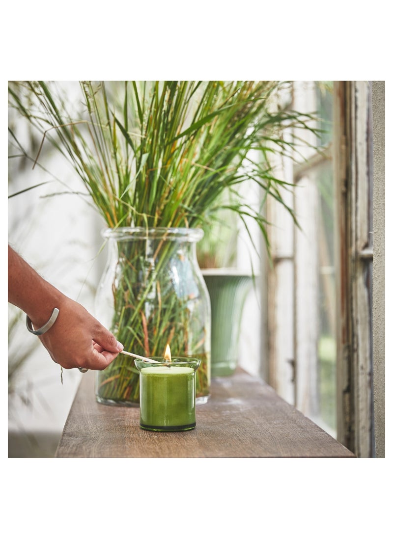 Scented Candle In Glass Fresh Grass/Light Green 50 Hr