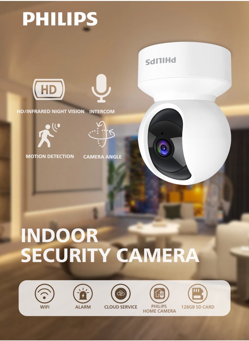 Philips Security Camera 1080P WiFi Indoor Outdoor Home for Camera  Baby Elderly Monitor  Motion Detection Remote Alarm Smart Tracking Two-Way Audio Night Vision App Cloud