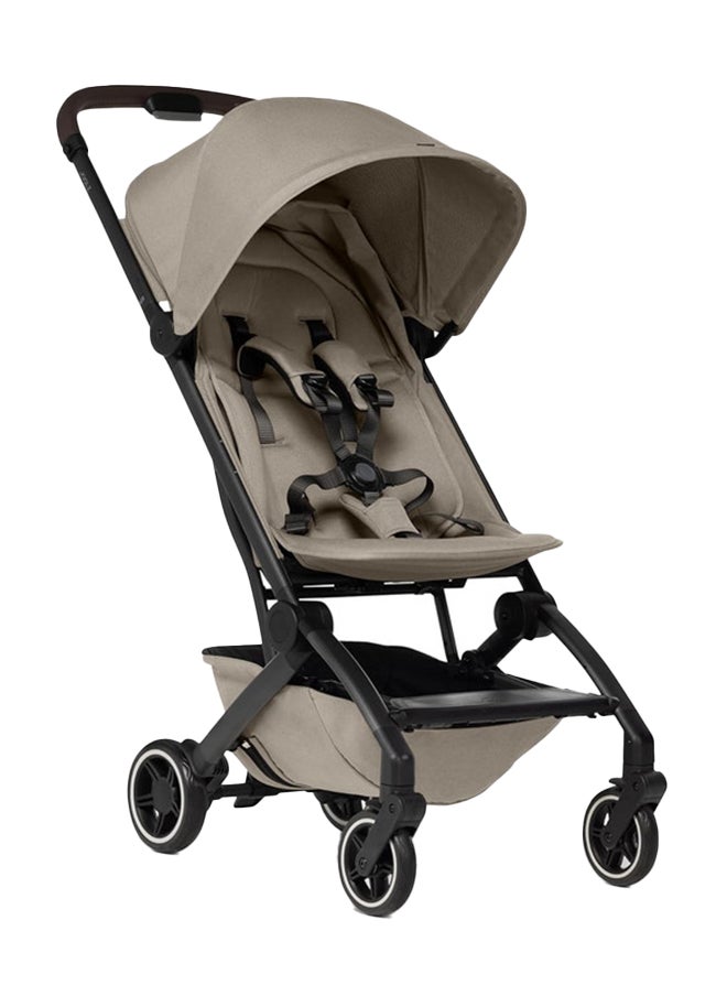 AER+ Lightweight & Compact Travel Stroller - Portable One-Hand Fold Design - Ergonomic Seat for Infant & Toddler (up to 22 KG) - XXL Sun Hood - Stroller for Airplane - Travel Pouch - Sandy Taupe