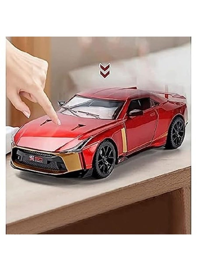 Nissan GT-R50 1:24 Metal Diecast Model Car Toy – Sound & Light Features, Pull Back Action, Perfect for Collectors