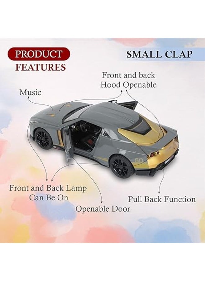 1/24 Nissan GT-R50Nissan GT-R50 1:24 Metal Diecast Model Car Toy – Sound & Light Features, Pull Back Action, Perfect for Collectors Diecast Sound And Light Function Pullback Simulation Alloy Car Model Toy Gift Toy Vehicles