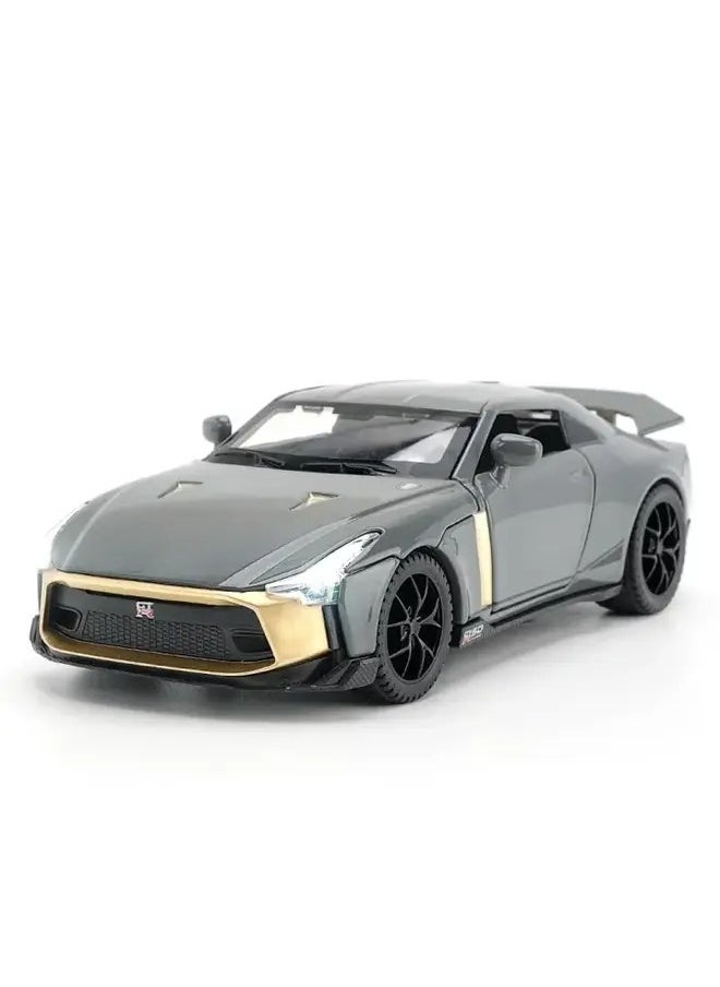 1/24 Nissan GT-R50Nissan GT-R50 1:24 Metal Diecast Model Car Toy – Sound & Light Features, Pull Back Action, Perfect for Collectors Diecast Sound And Light Function Pullback Simulation Alloy Car Model Toy Gift Toy Vehicles