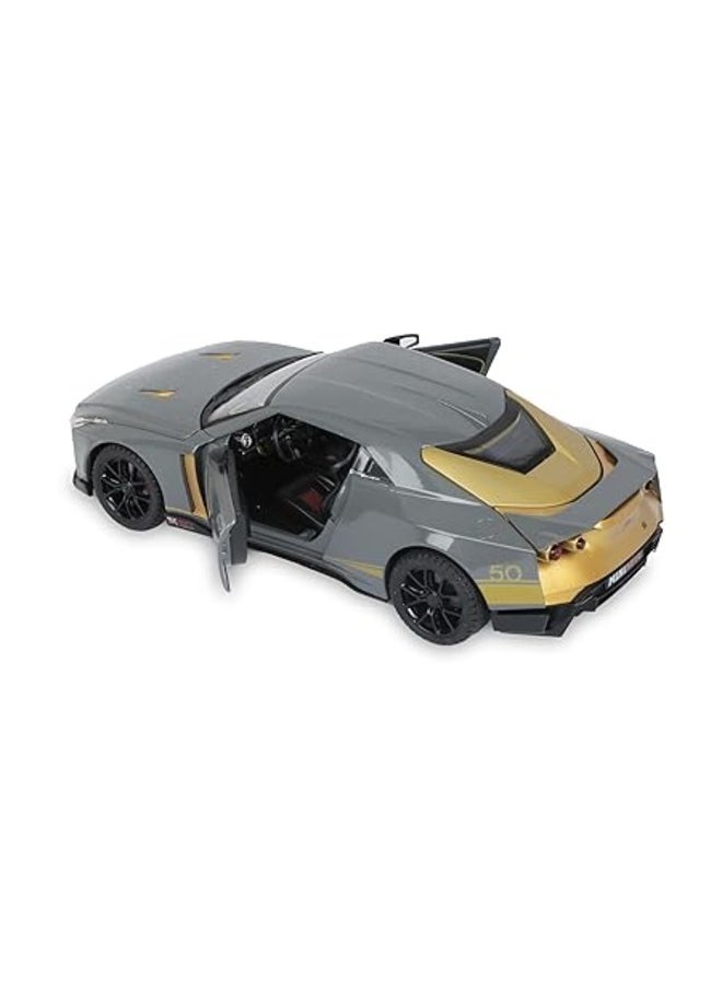 1/24 Nissan GT-R50Nissan GT-R50 1:24 Metal Diecast Model Car Toy – Sound & Light Features, Pull Back Action, Perfect for Collectors Diecast Sound And Light Function Pullback Simulation Alloy Car Model Toy Gift Toy Vehicles