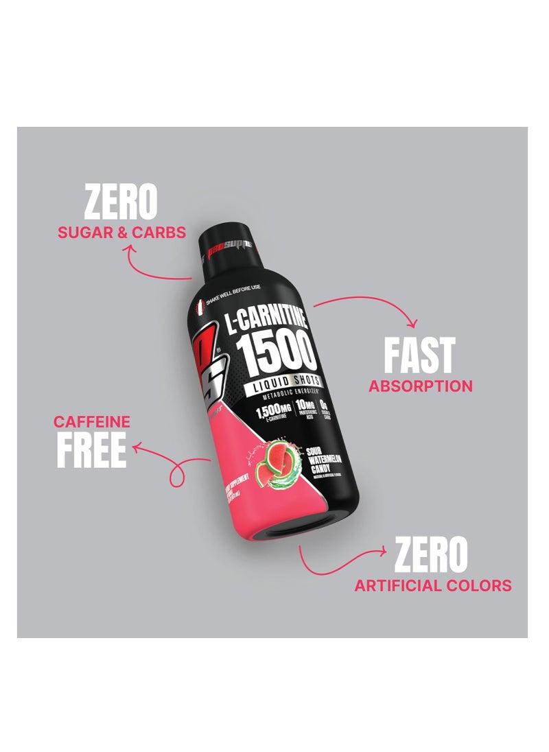Prosupps L-Carnitine 1500 Liquid Shots Sour Watermelon Candy 473ml