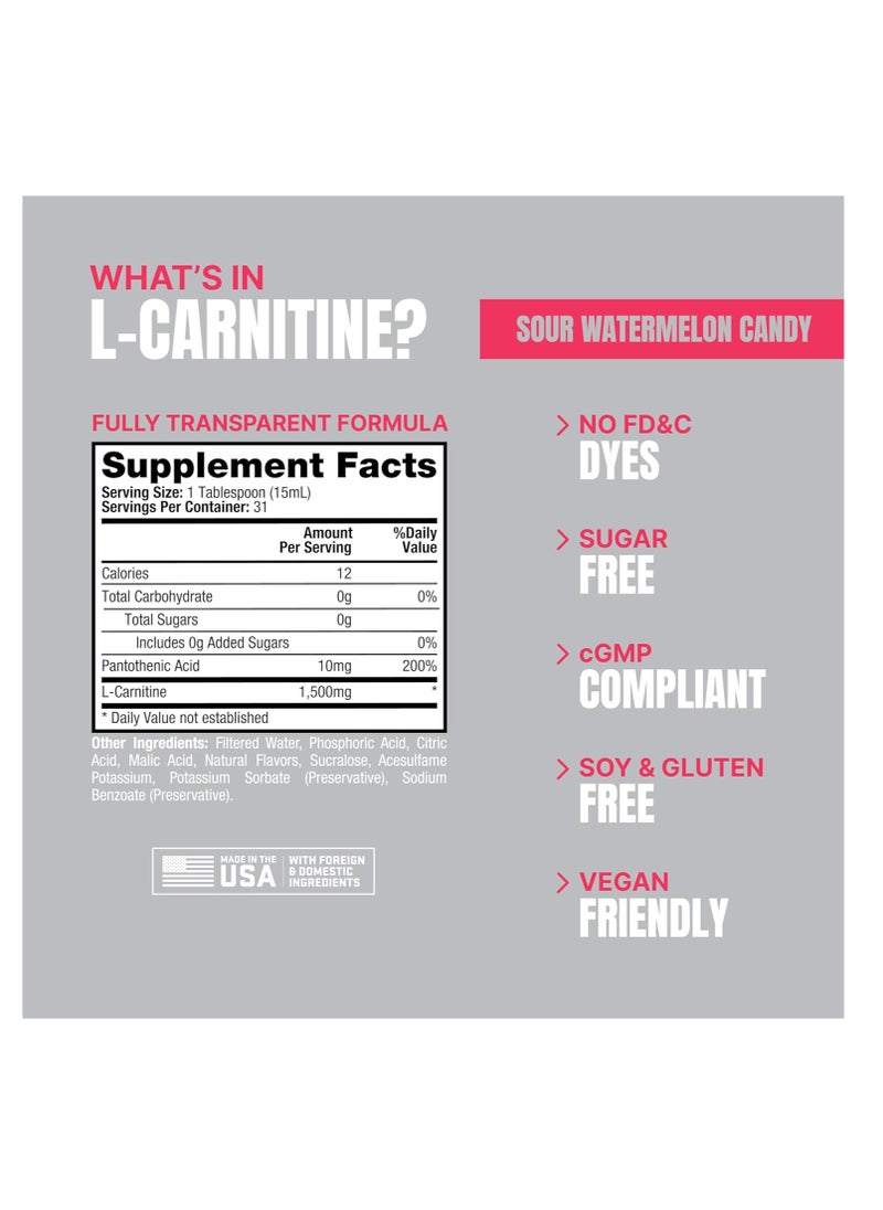 Prosupps L-Carnitine 1500 Liquid Shots Sour Watermelon Candy 473ml